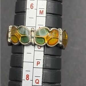 Vintage-Style Butterfly Mood Ring Size 7 Color-Changing Gemstone Silver Tone